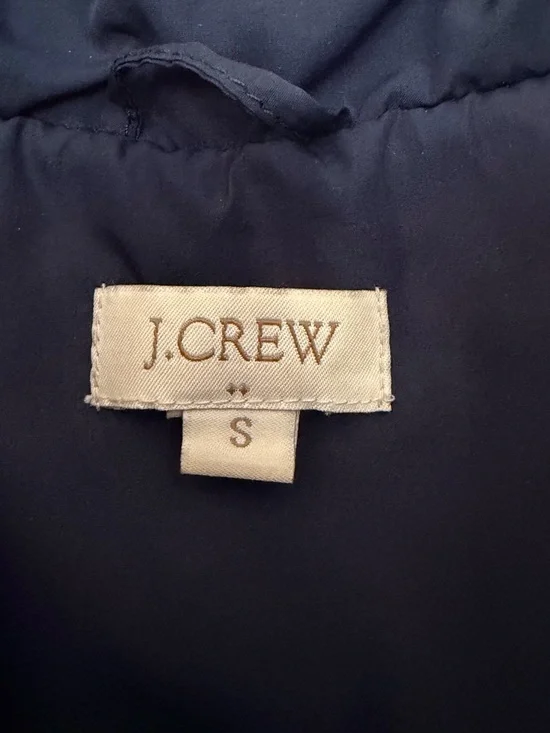 J. Crew Navy QuiltedJacket with Gold Snaps - Picture 3 of 5